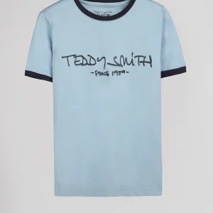 T-shirt col rond TICLASS MC JR BLEU GRIS