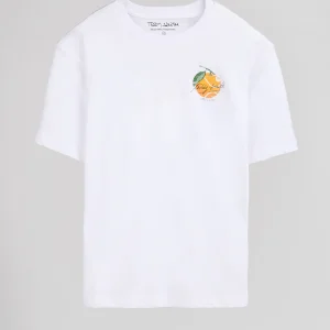 T-shirt col rond en coton T-SPORTY MC JR BLANC